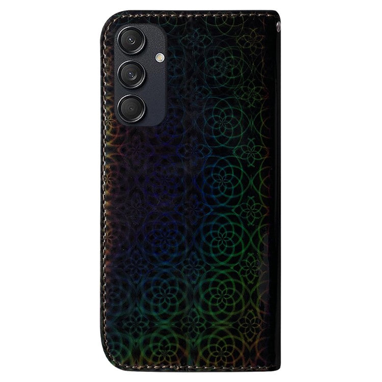For Samsung Galaxy M55 5G / C55 5G / F55 5G Case Dazzling Flower Magnetic Clasp Leather Cover - Black