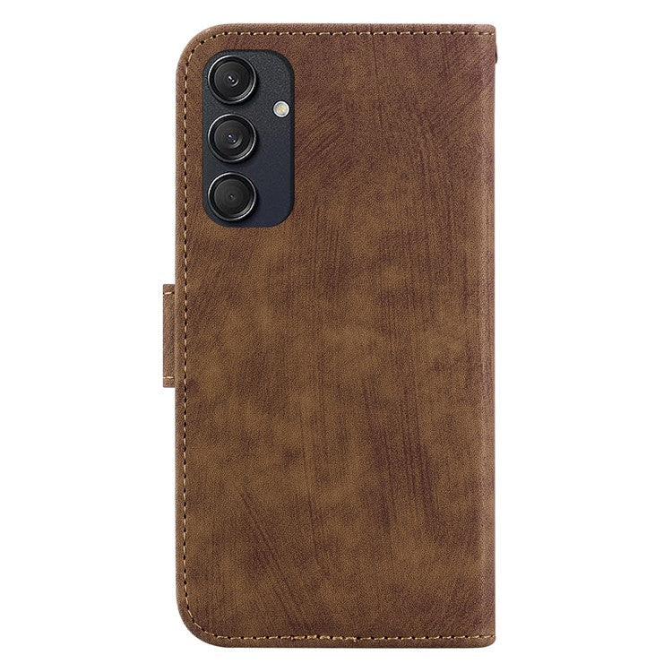 For Samsung Galaxy M55 5G / C55 5G / F55 5G Case Wallet Little Tiger Imprinted Leather Phone Cover - Brown