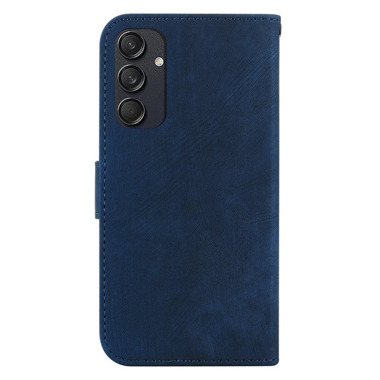 For Samsung Galaxy M55 5G / C55 5G / F55 5G Case Wallet Little Tiger Imprinted Leather Phone Cover - Dark Blue