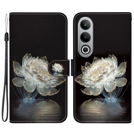 For OnePlus Nord CE4 5G Case PU Leather Pattern Printing Full Protection Cover - Crystal Peony