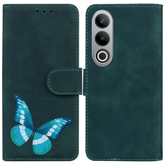 For OnePlus Nord CE4 5G Case Butterfly Pattern Leather Phone Wallet Cover - Green