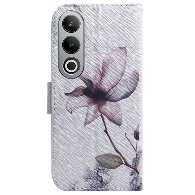 For OnePlus Nord CE4 5G Case PU Leather Pattern Card / Cash Slots Phone Cover - Pink Flower