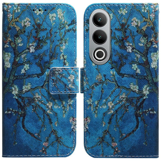For OnePlus Nord CE4 5G Case PU Leather Pattern Card / Cash Slots Phone Cover - Apricot Flowers