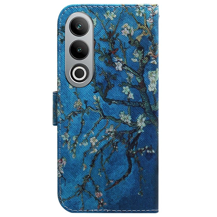 For OnePlus Nord CE4 5G Case PU Leather Pattern Card / Cash Slots Phone Cover - Apricot Flowers