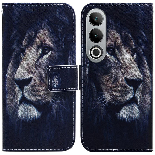 For OnePlus Nord CE4 5G Case PU Leather Pattern Card / Cash Slots Phone Cover - Lion