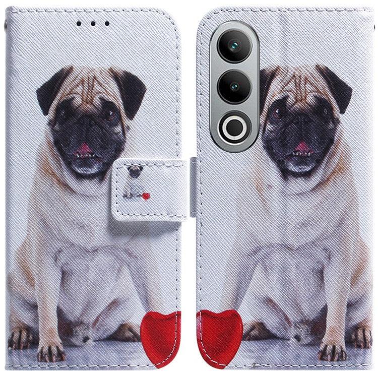 For OnePlus Nord CE4 5G Case PU Leather Pattern Card / Cash Slots Phone Cover - Dog