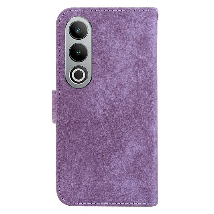 For OnePlus Nord CE4 5G Case Cute Tiger Pattern Phone Leather Cover with Strap - Purple