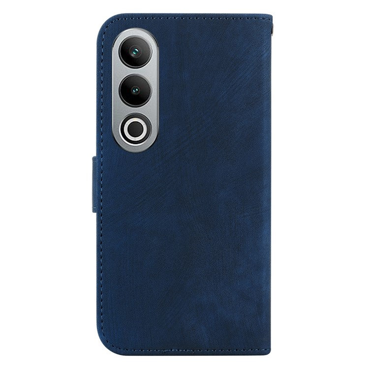 For OnePlus Nord CE4 5G Case Cute Tiger Pattern Phone Leather Cover with Strap - Dark Blue