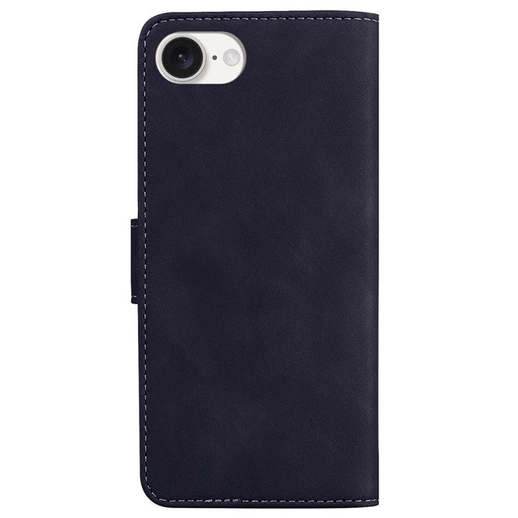 For iPhone 16e Case Butterfly Pattern Wallet Stand Leather Phone Cover - Black
