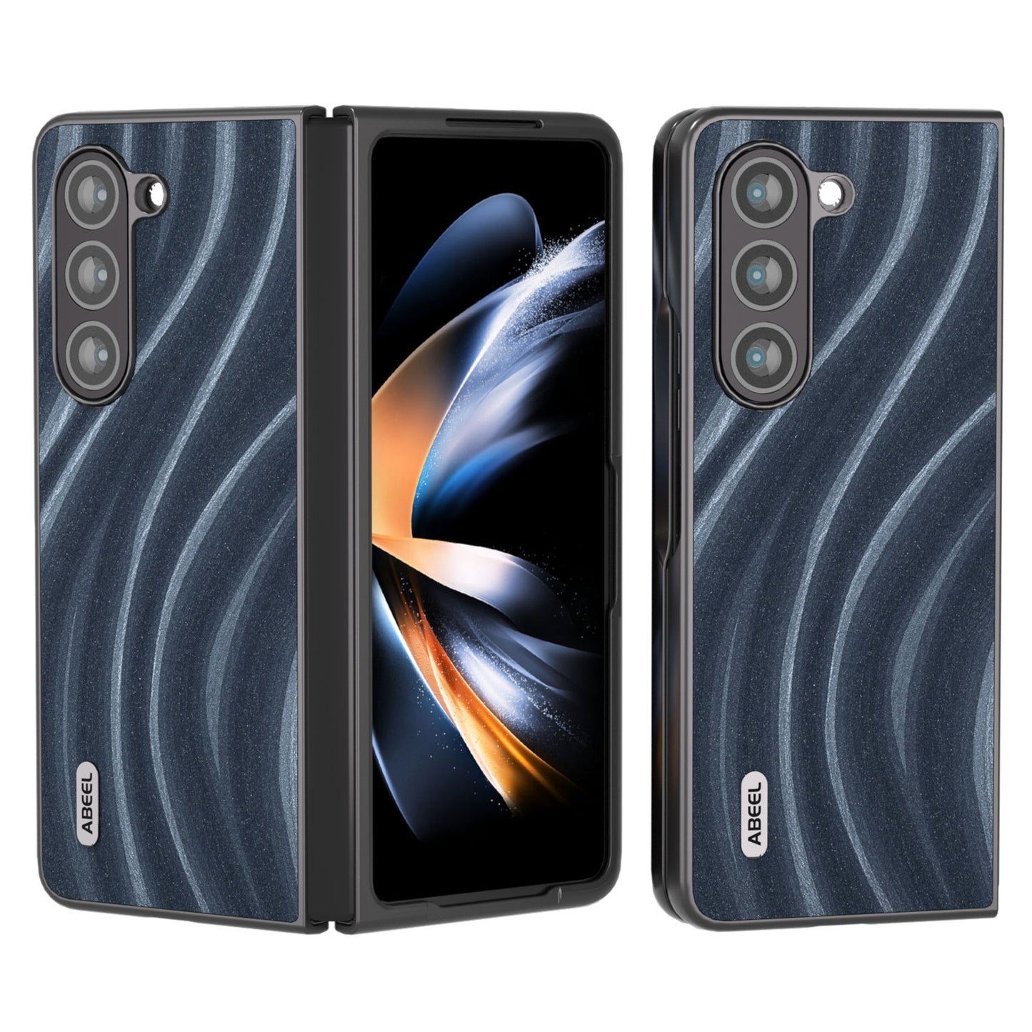 ABEEL Milky Way Series For Samsung Galaxy Z Fold6 5G Case PU Leather Coated Hard PC Phone Cover - Blue
