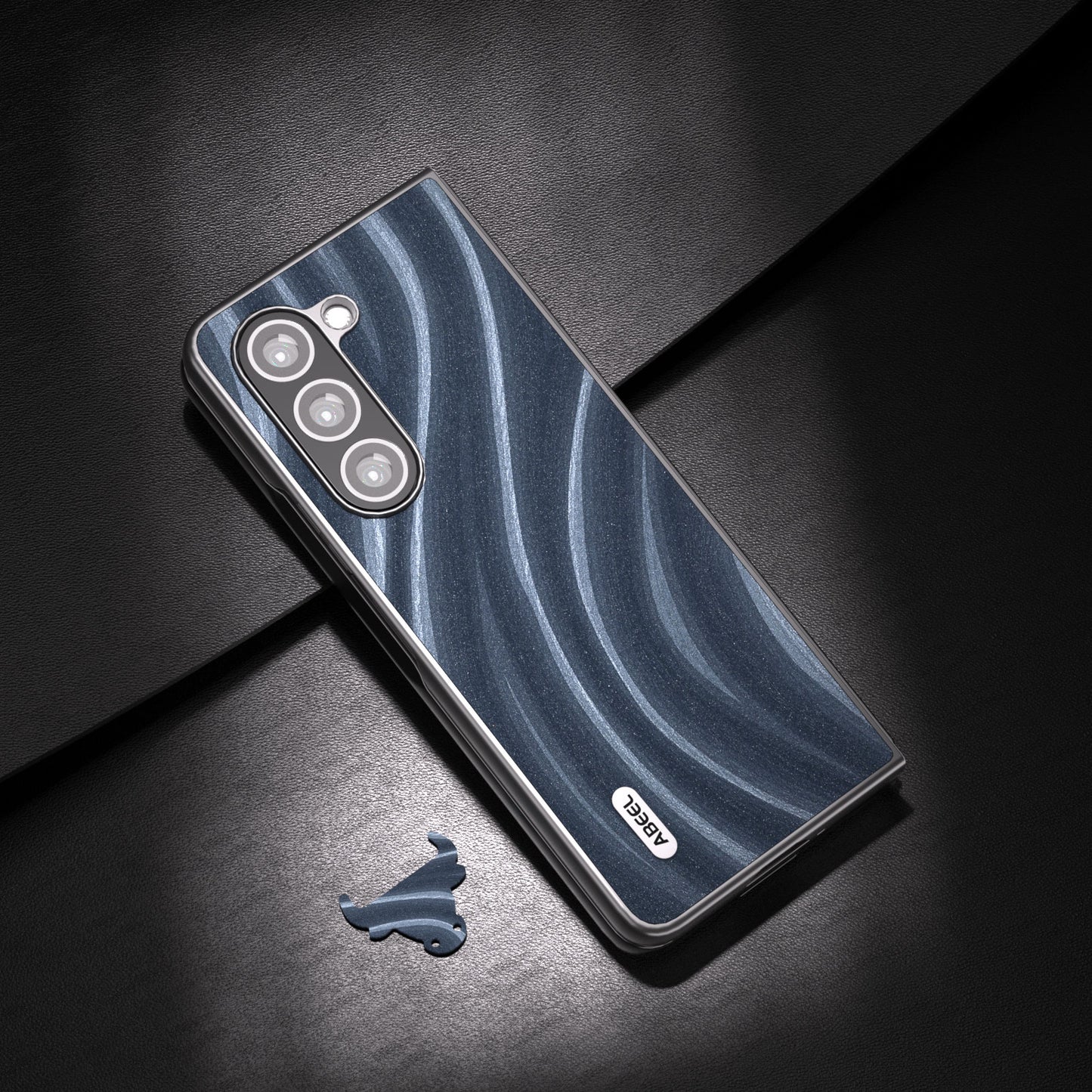 ABEEL Milky Way Series For Samsung Galaxy Z Fold6 5G Case PU Leather Coated Hard PC Phone Cover - Blue