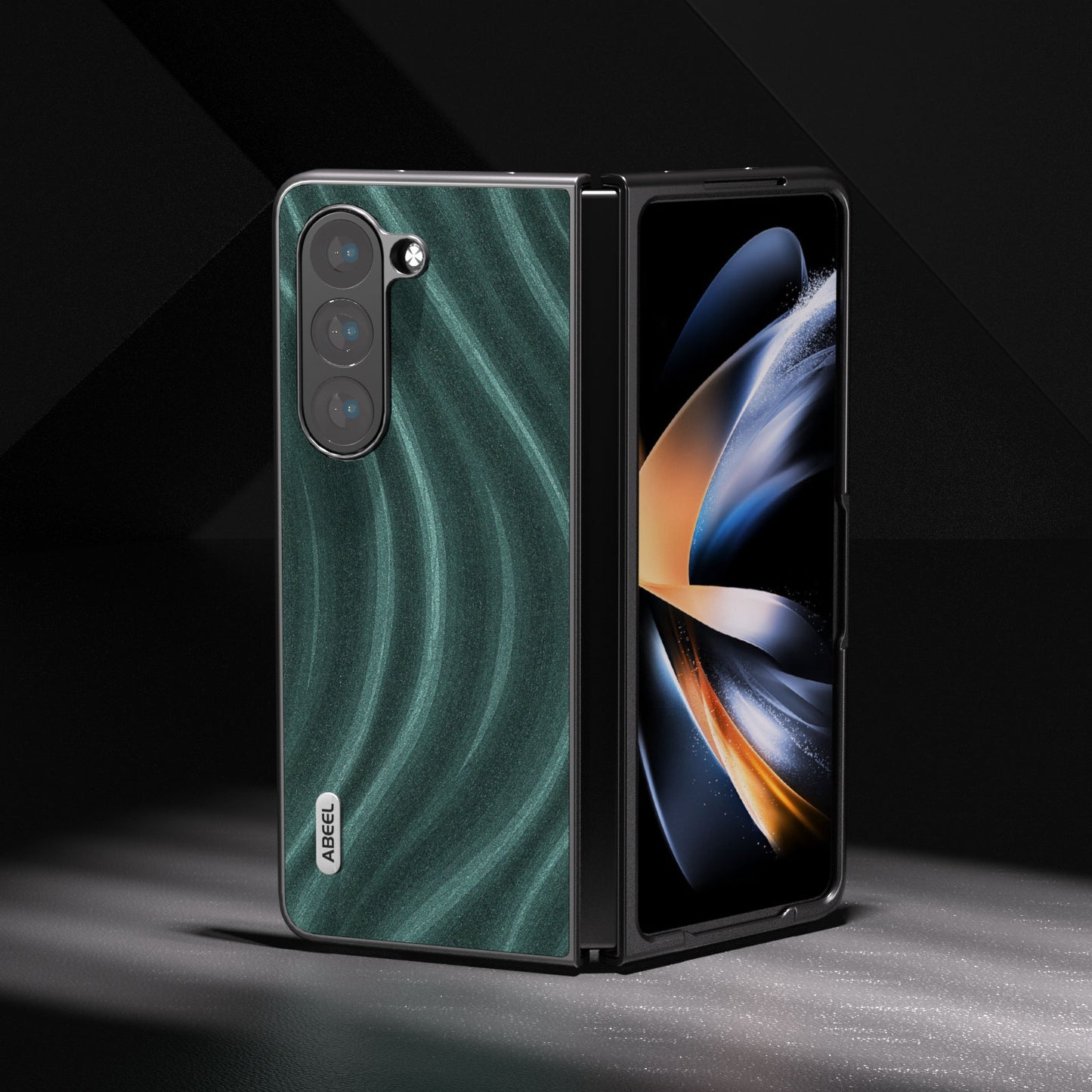 ABEEL Milky Way Series For Samsung Galaxy Z Fold6 5G Case PU Leather Coated Hard PC Phone Cover - Green