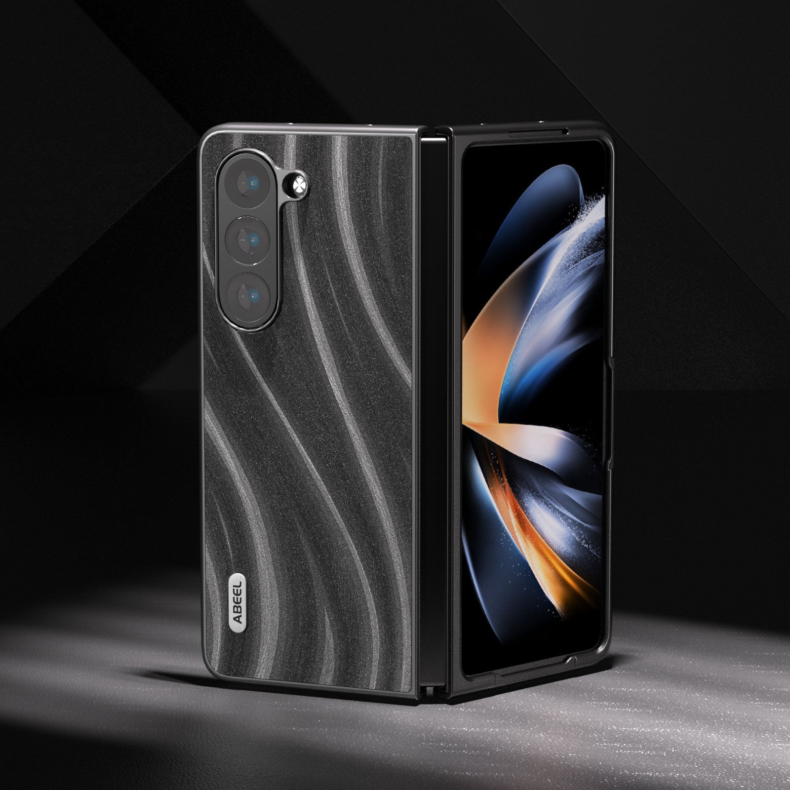 ABEEL Milky Way Series For Samsung Galaxy Z Fold6 5G Case PU Leather Coated Hard PC Phone Cover - Grey
