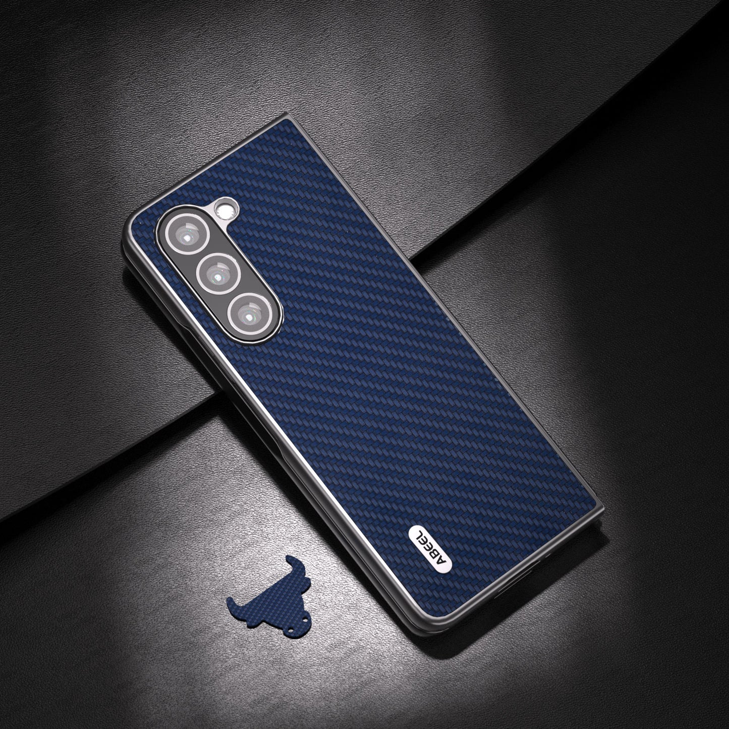 ABEEL For Samsung Galaxy Z Fold6 5G Phone Case Carbon Fiber Texture Protective Shell - Blue