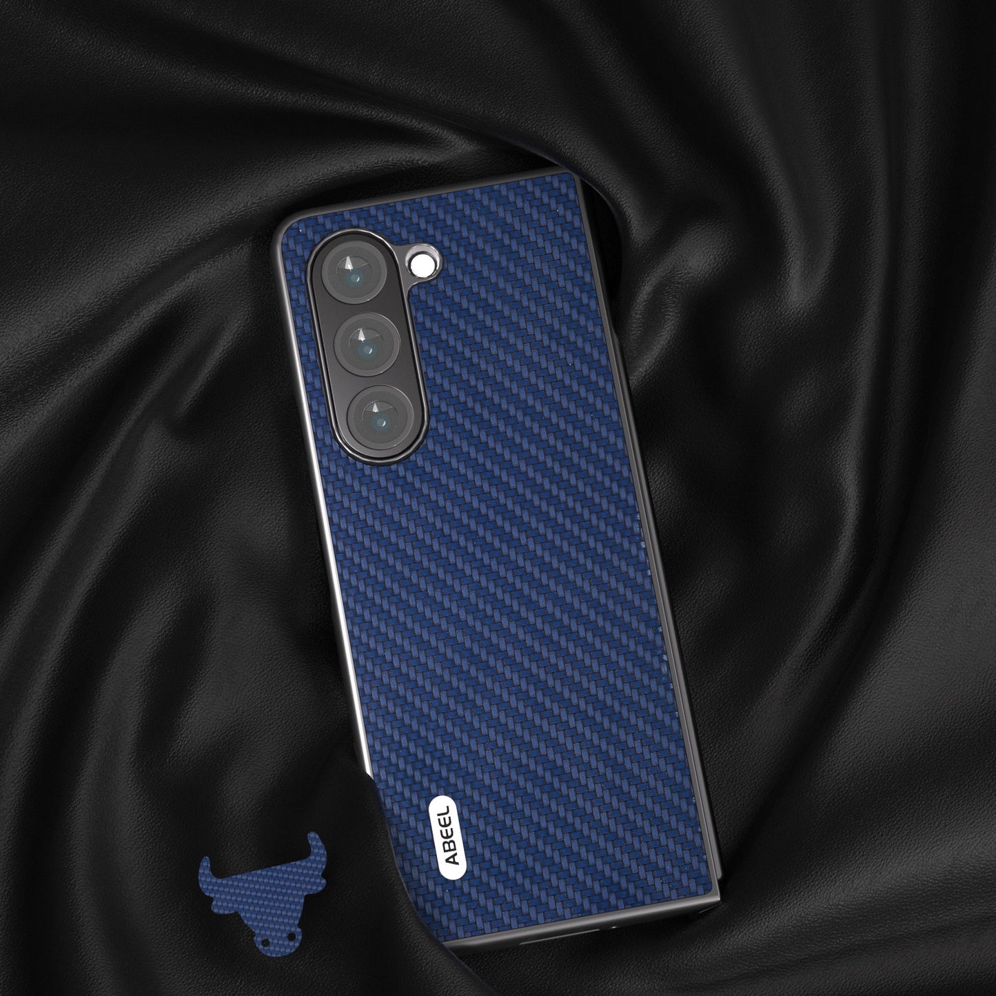 ABEEL For Samsung Galaxy Z Fold6 5G Phone Case Carbon Fiber Texture Protective Shell - Blue