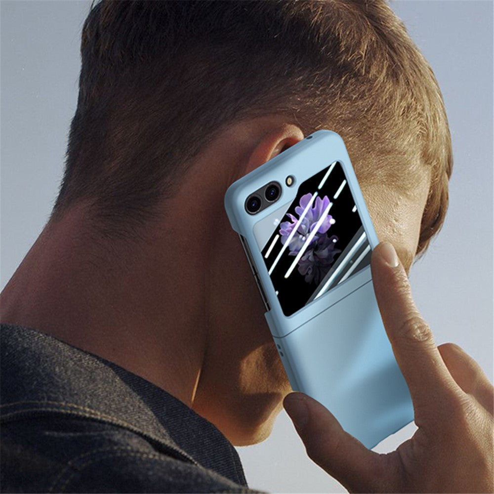 For Samsung Galaxy Z Flip7 FE 5G / Z Flip6 5G Case Large Window Hard PC Phone Cover with Small Screen Film - Purple