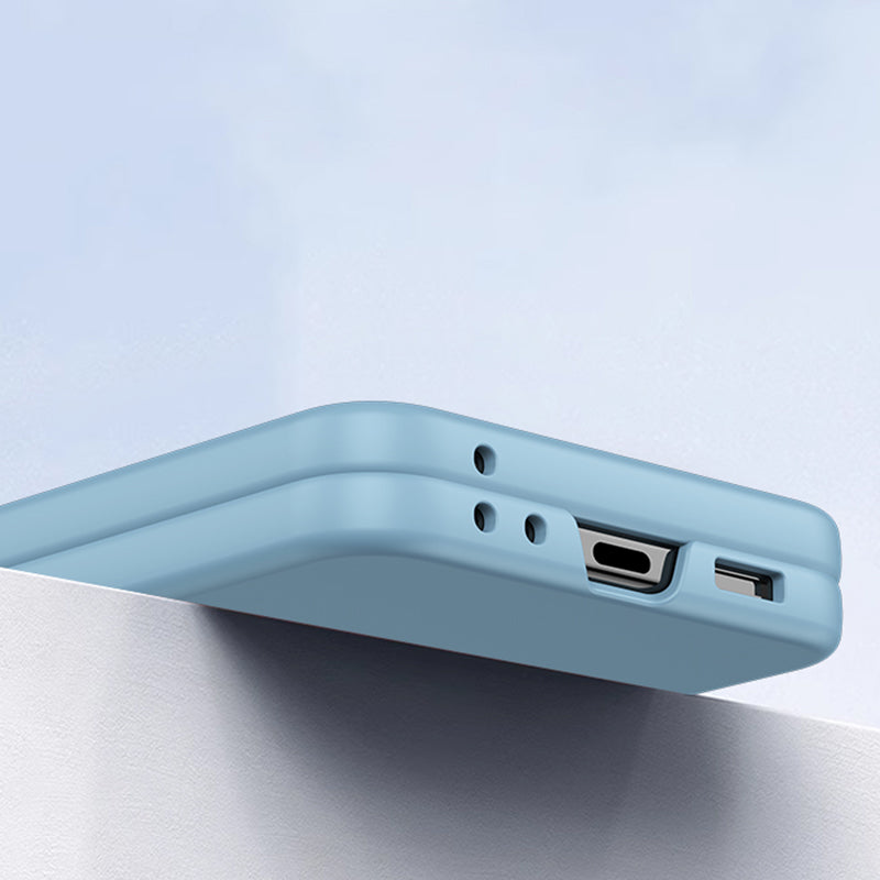 For Samsung Galaxy Z Flip6 5G Case Large Window Hard PC Phone Cover with Small Screen Film - Baby Blue