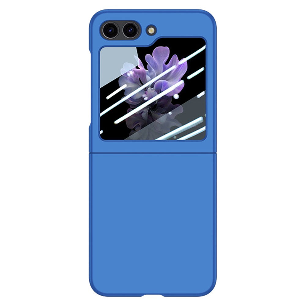 For Samsung Galaxy Z Flip7 FE 5G / Z Flip6 5G Case Large Window Hard PC Phone Cover with Small Screen Film - Dark Blue