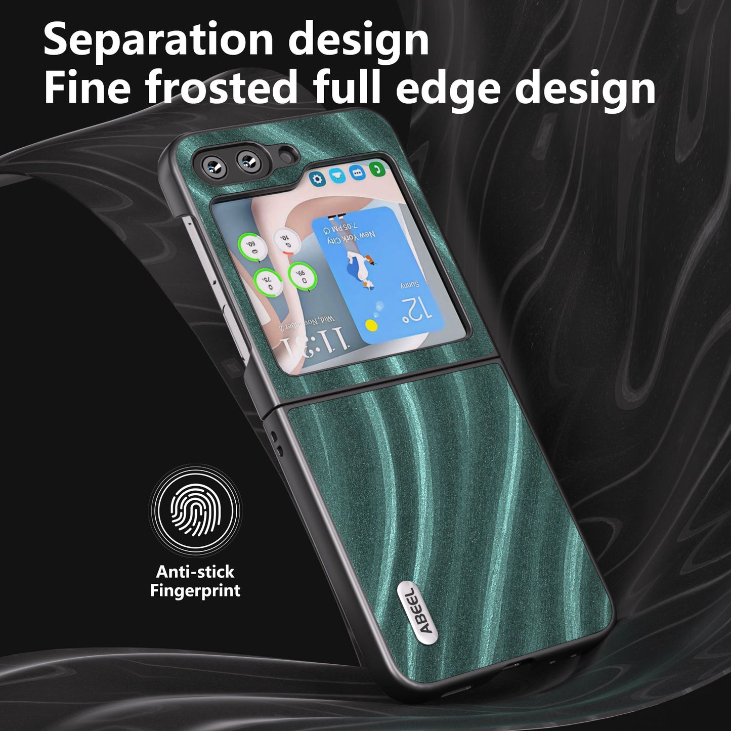 ABEEL Milky Way Series For Samsung Galaxy Z Flip6 5G Case PU Leather Coated PC Phone Cover - Green