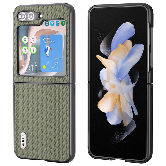 ABEEL For Samsung Galaxy Z Flip6 5G Case Carbon Fiber Texture Phone Protective Cover - Green