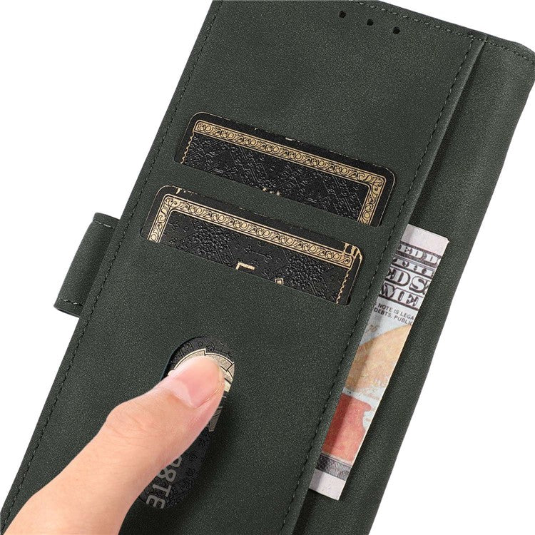 KHAZNEH For iPhone 16 Pro Magnetic Case Texture Leather Soft Touch Mobile Phone Cover - Green
