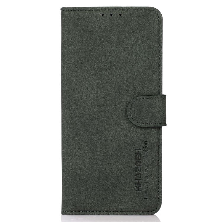 KHAZNEH For iPhone 16 Pro Magnetic Case Texture Leather Soft Touch Mobile Phone Cover - Green