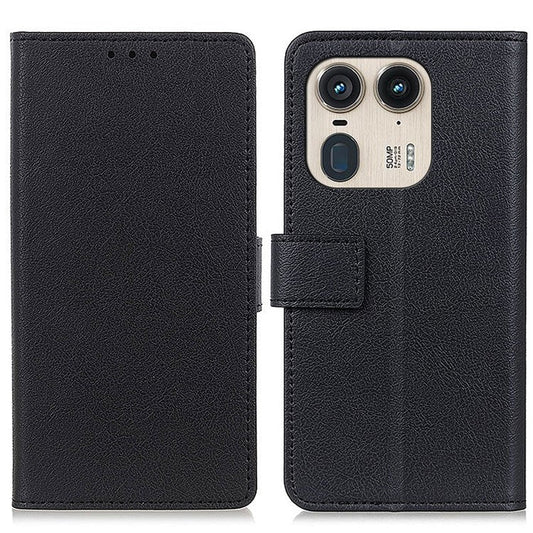 For Motorola Edge 50 Ultra 5G / Moto X50 Ultra 5G Case Anti-Shock Viewing Stand Leather Wallet Phone Cover - Black