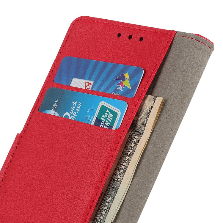 For Motorola Edge 50 Ultra 5G / Moto X50 Ultra 5G Case Anti-Shock Viewing Stand Leather Wallet Phone Cover - Red