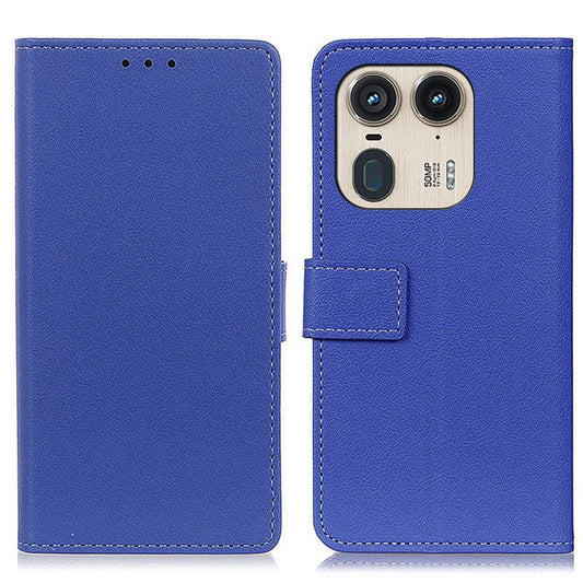 For Motorola Edge 50 Ultra 5G / Moto X50 Ultra 5G Case Anti-Shock Viewing Stand Leather Wallet Phone Cover - Blue