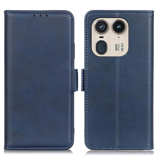 For Motorola Edge 50 Ultra 5G / Moto X50 Ultra 5G Case Anti-Scratch Leather Wallet Phone Cover - Blue