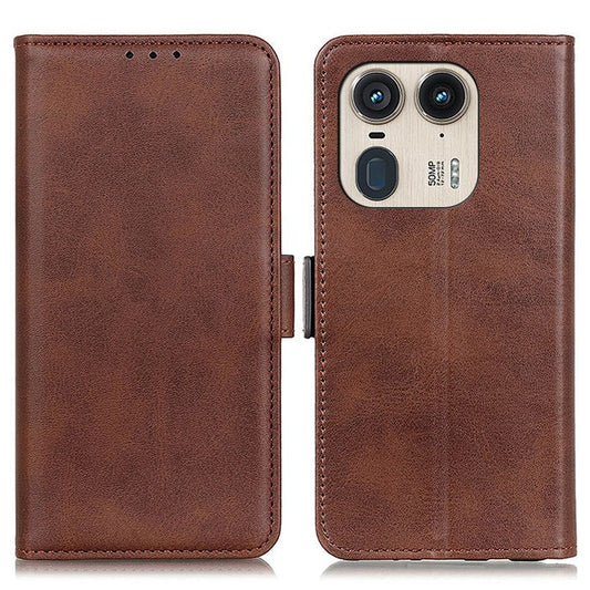 For Motorola Edge 50 Ultra 5G / Moto X50 Ultra 5G Case Anti-Scratch Leather Wallet Phone Cover - Brown
