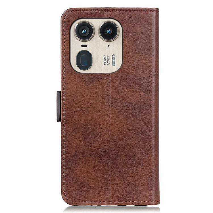 For Motorola Edge 50 Ultra 5G / Moto X50 Ultra 5G Case Anti-Scratch Leather Wallet Phone Cover - Brown