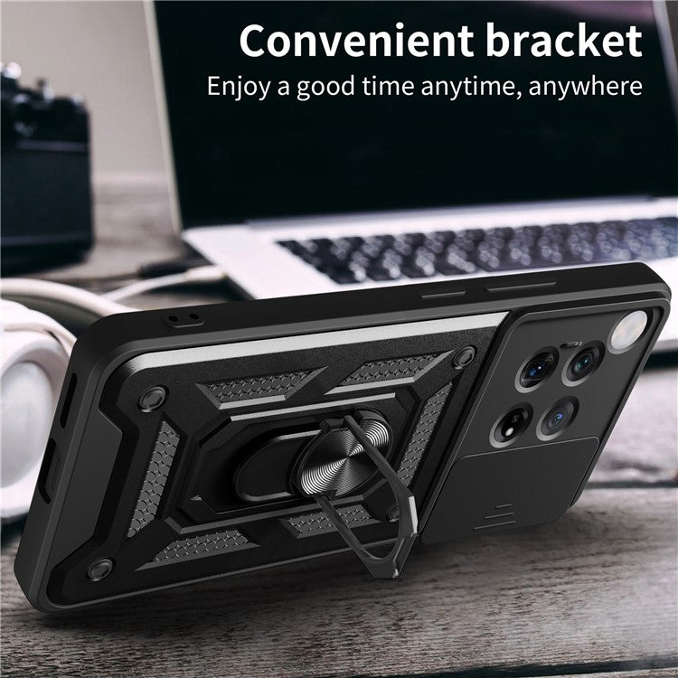 For OnePlus 12 5G Anti-Scratch Phone Shell PC+TPU Phone Cover with Lens Protector+Kickstand - Green