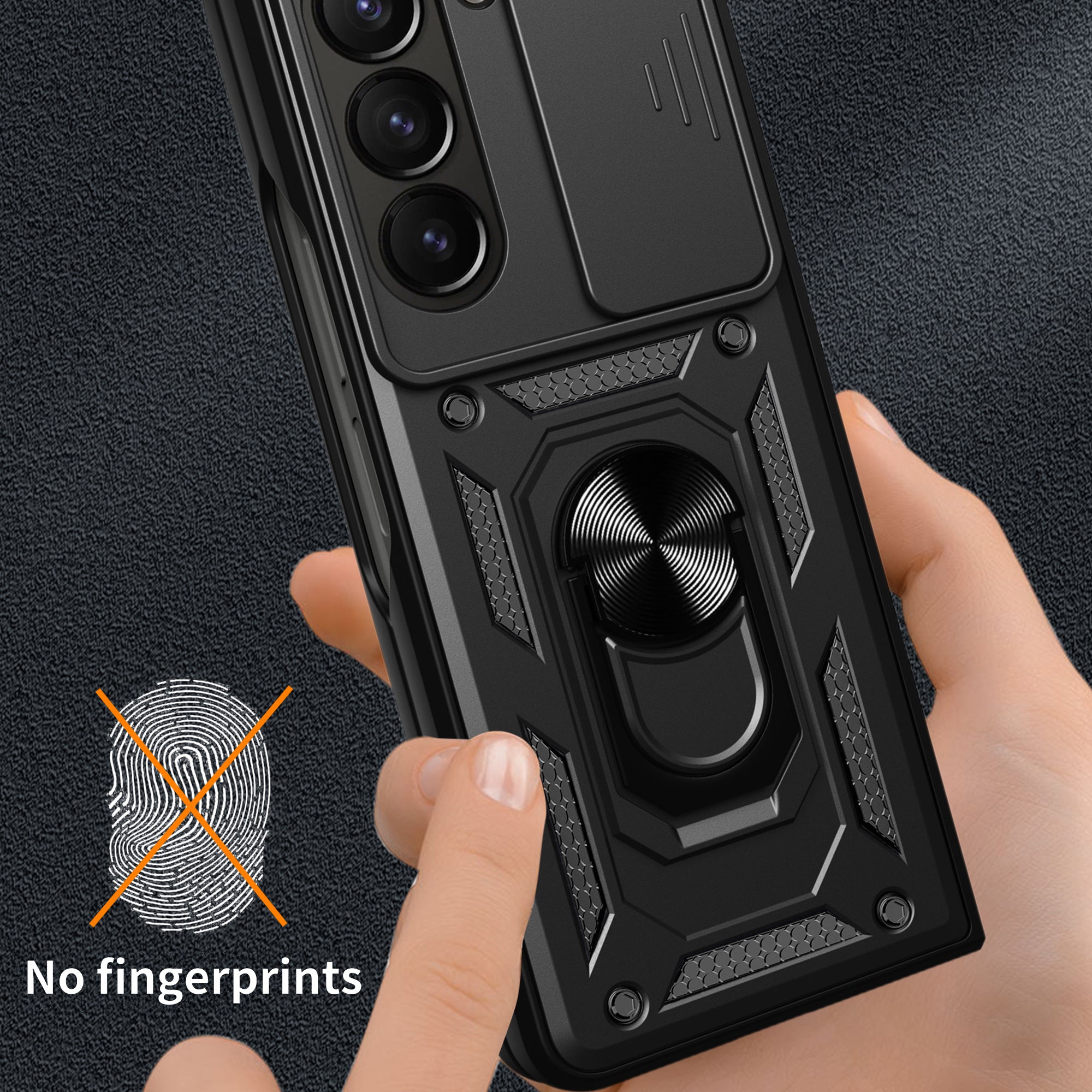 For Samsung Galaxy Z Fold6 5G Case PC+TPU Phone Protective Cover with Lens Protector Kickstand Phone Shell - Gold