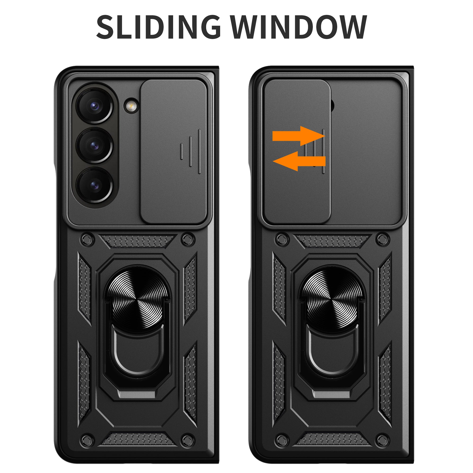 For Samsung Galaxy Z Fold6 5G Case PC+TPU Phone Protective Cover with Lens Protector Kickstand Phone Shell - Red