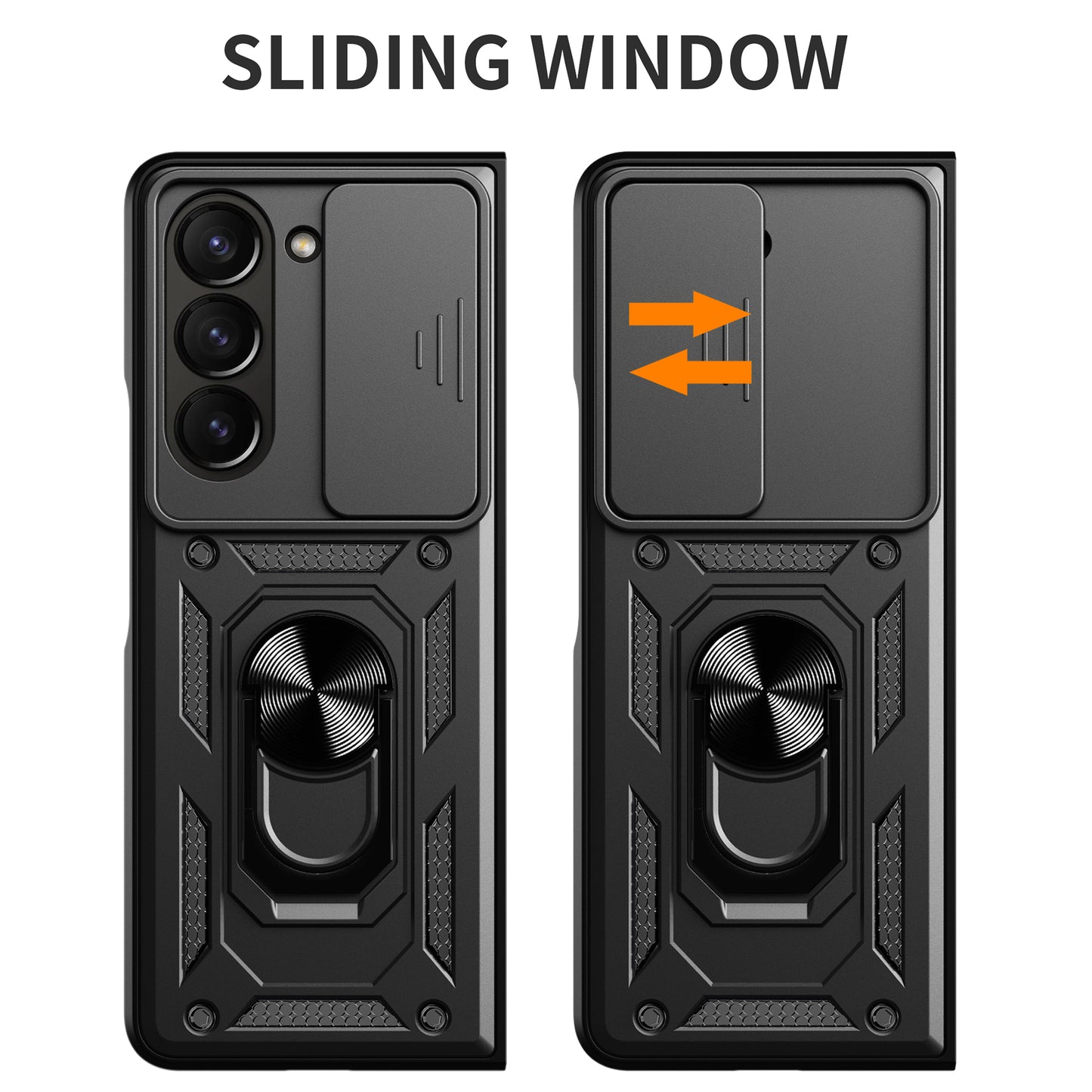 For Samsung Galaxy Z Fold6 5G Case PC+TPU Phone Protective Cover with Lens Protector Kickstand Phone Shell - Red