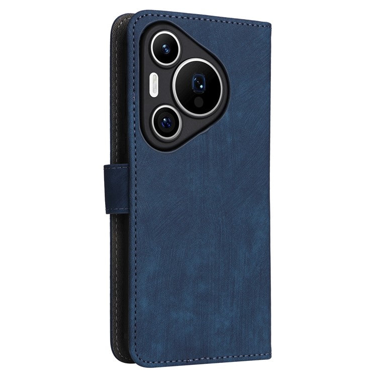 For Huawei Pura 70 Wallet Case RFID Blocking Leather Phone Cover with Strap - Blue