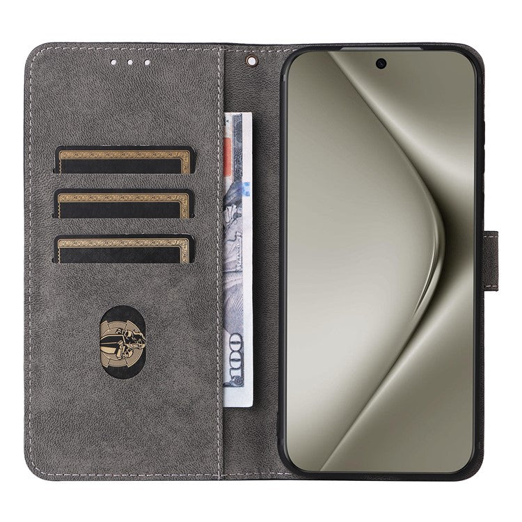 For Huawei Pura 70 Wallet Case RFID Blocking Leather Phone Cover with Strap - Brown