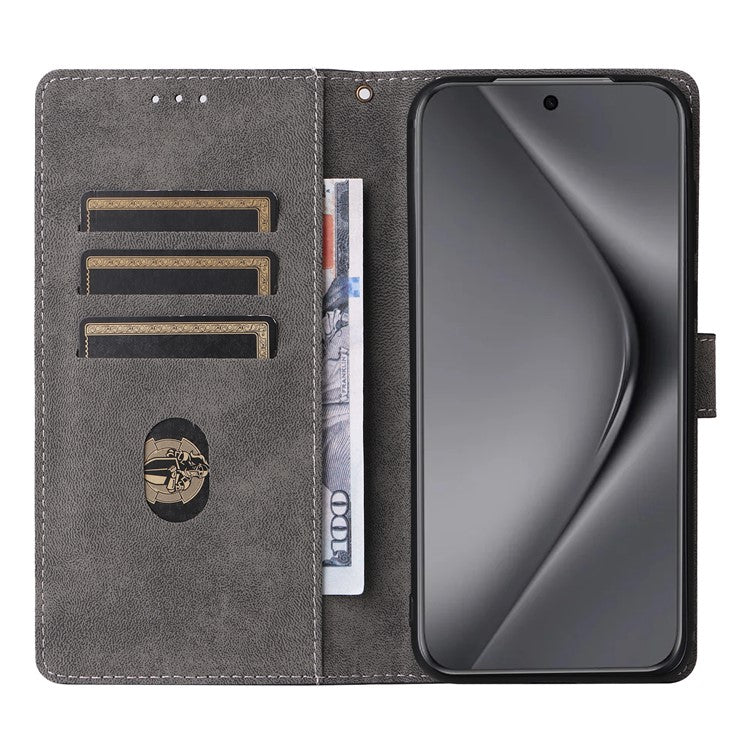 For Huawei Pura 70 Ultra Case with Hand Strap RFID Blocking Wallet Leather Cover - Black