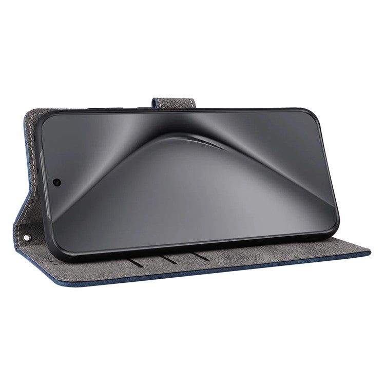 For Huawei Pura 70 Ultra Case with Hand Strap RFID Blocking Wallet Leather Cover - Blue