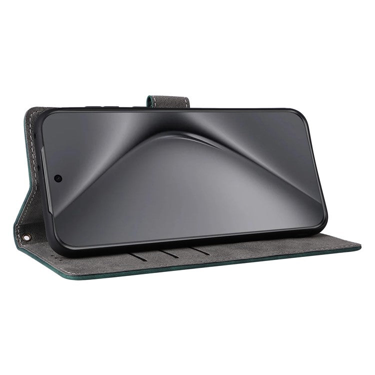 For Huawei Pura 70 Ultra Case with Hand Strap RFID Blocking Wallet Leather Cover - Green