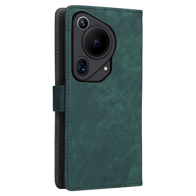 For Huawei Pura 70 Ultra Case with Hand Strap RFID Blocking Wallet Leather Cover - Green
