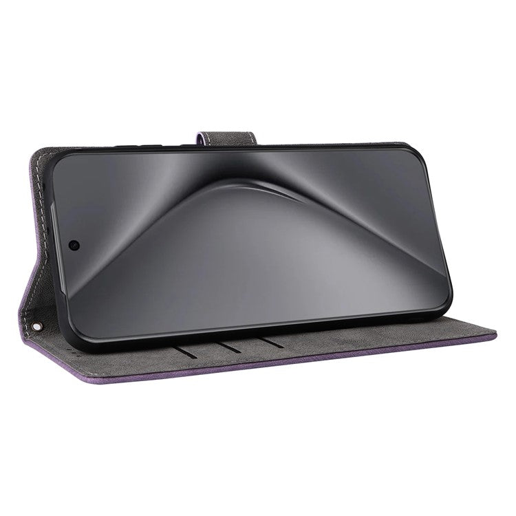 For Huawei Pura 70 Ultra Case with Hand Strap RFID Blocking Wallet Leather Cover - Purple