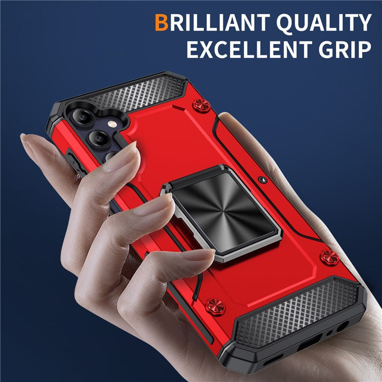 Bulk Purchasing For Samsung Galaxy A24 4G (162.1 X 77.6 X 8.3mm) Case Armor Shockproof TPU+PC Phone Cover - Red