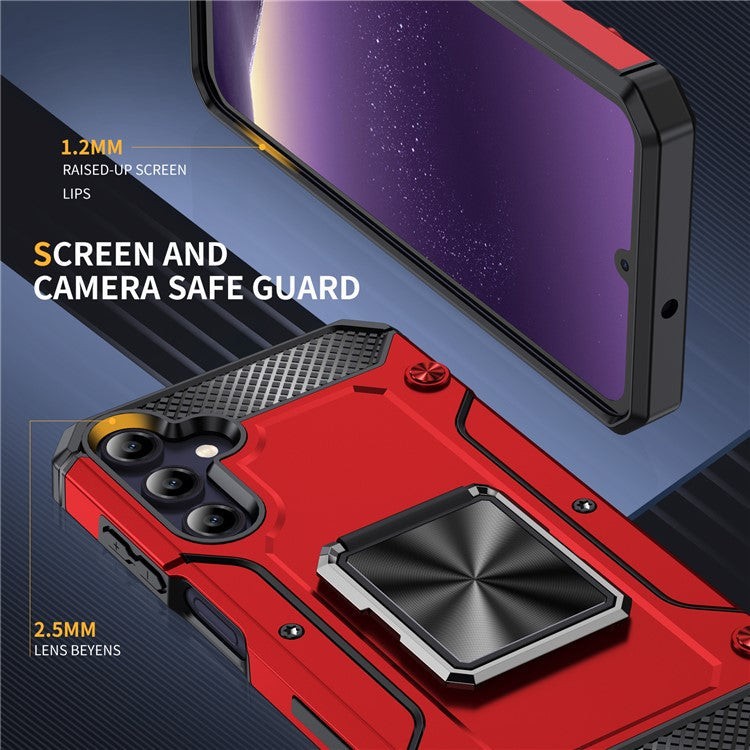 Bulk Purchasing For Samsung Galaxy A24 4G (162.1 X 77.6 X 8.3mm) Case Armor Shockproof TPU+PC Phone Cover - Red