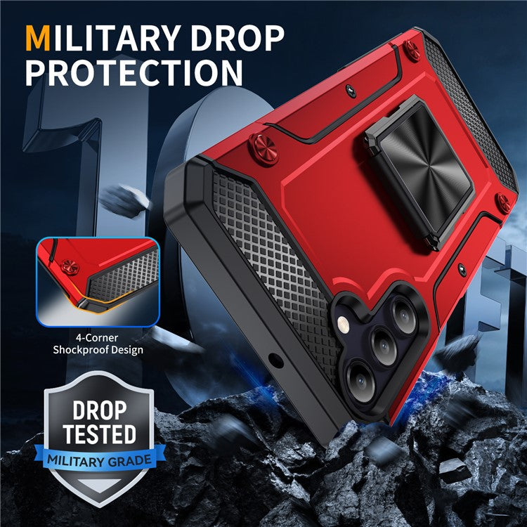 Bulk Purchasing For Samsung Galaxy A24 4G (162.1 X 77.6 X 8.3mm) Case Armor Shockproof TPU+PC Phone Cover - Red