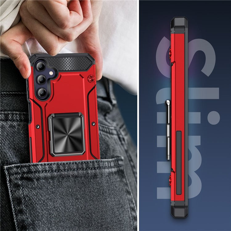 Bulk Purchasing For Samsung Galaxy A24 4G (162.1 X 77.6 X 8.3mm) Case Armor Shockproof TPU+PC Phone Cover - Red