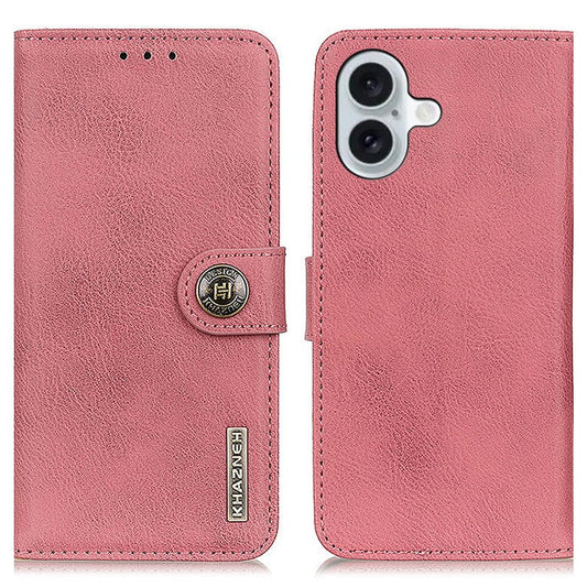 KHAZNEH For iPhone 16 Plus Case Flip Wallet Leather Phone Cover - Pink