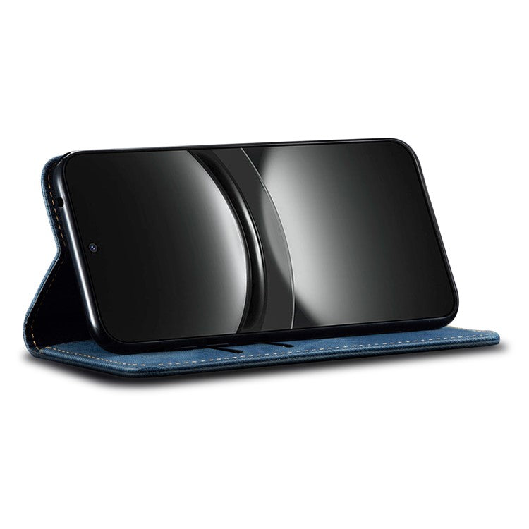 For Huawei nova 2i / Enjoy 70 Pro Leather Case Wallet Phone Cover Jeans Cloth Texture - Blue