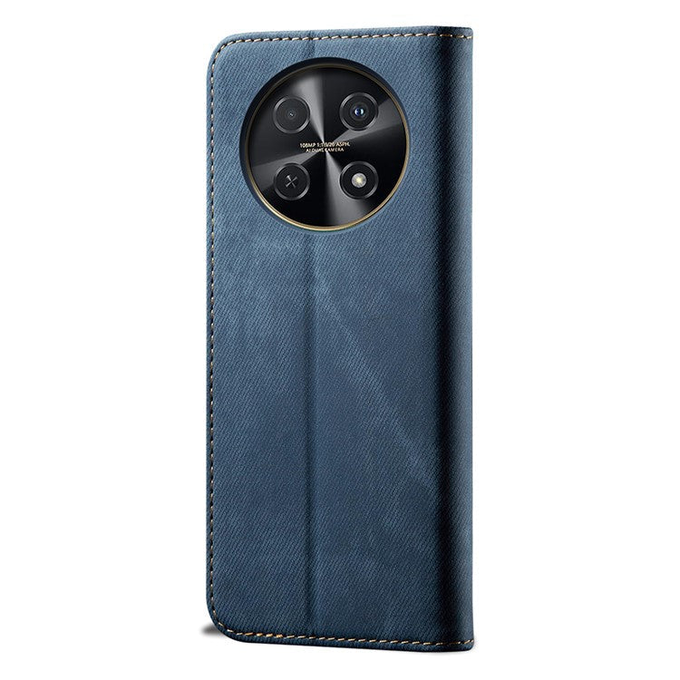 For Huawei nova 2i / Enjoy 70 Pro Leather Case Wallet Phone Cover Jeans Cloth Texture - Blue